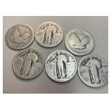 Very Worn standing liberty quarters