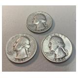 1951D and 1951×2, Washington silver quarters