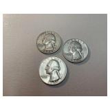 1954D, 1954 And 1955 Washington silver quarters