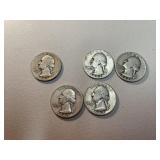1941D 1942D, 1942, 1943×2, Washington silver