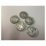 4 - 1937 Indianhead/Buffalo Nickels plus another