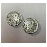2 - 1936D Indian head/buffalo nickels