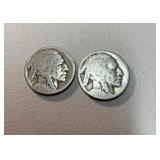 2- "D" Buffalo/Indian head nickels