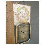 Clock and gather together sign