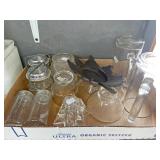 Glass salt and pepper shakers and more