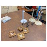 Miscellaneous candleholders, doll holders and