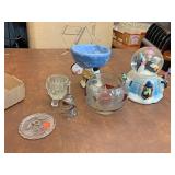 Snowman snow globe candy dish candleholders and