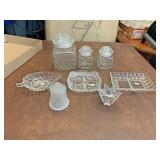 Glass jars and candy dishes