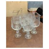 Eight decorative glasses