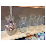 Decorative vases and hurricane vases