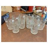 10 cut glass cups