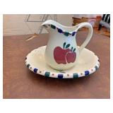 Apple painted tea pot