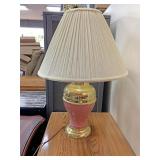 Pink lamp with shade