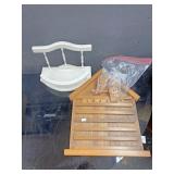 Wall calendar and wooden shelf