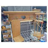 Wall shelf and two wooden stand