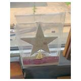 Noel white star tree topper