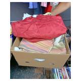 Large box of linens