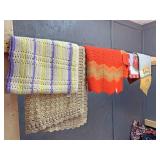 Knitted throw blankets and more