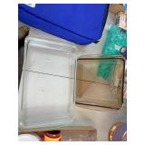 Two square Pyrex dishes