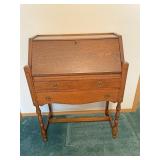 Oak Drop front secretary with two over one