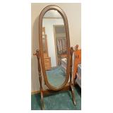 Oval floor mirror