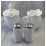 Fenton milk hobnail cream and sugar and salt and