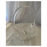 Fenton strawberry basket, clear glass with