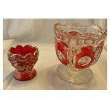 Imperial daisy button toothpick and goofus glass