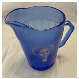 Cobalt blue Shirley Temple small pitcher 4 1/2"