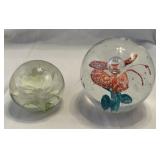 Two glass paperweights