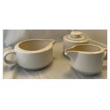 Stoneware pitcher creamer sugar