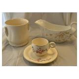 Spooner gravy boat cup and saucer