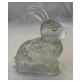 Glass bunny candy container
