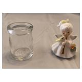 Bone china miniature angel figurine and miniature