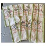 Older Hand embroidered days of the week kitchen