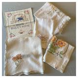 Hand embroidered doilies and table covers