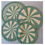 Handmade tightly woven scalloped doilies