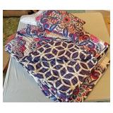 Queen size quilted reversible bedspread with the
