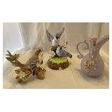 Lefton China bird figurines and vase