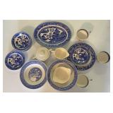 Blue Willow ware by Royal China misc set as is