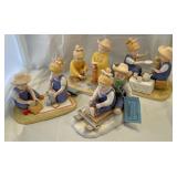 Home interior denim days figurines picnic sleigh