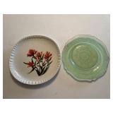 Crooksville plate and green depression