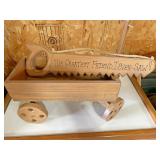 Wooden wagon and saw
