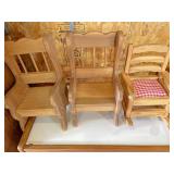Three doll chairs