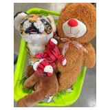 Basket of stuffed animals