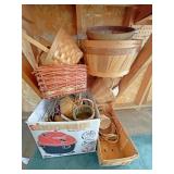 Stack of miscellaneous yard basket