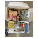 Two boxes miscellaneous hardware and electrical