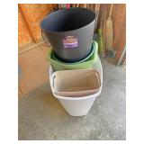 Wastebaskets metal and plastic