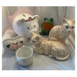 Various pottery and porcelain items including