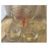 4 cup Pyrex Measuring cup and custard bowls